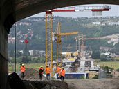 Stavba tunelu na praském okruhu (19. ervna 2008)