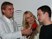 Simona Krainová, Jií Hudler a moderátor akce Libor Bouek