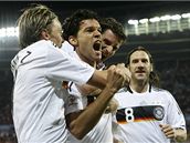Rakousko - Německo; Ballack se raduje z gólu