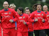 Poslední trénink eských fotbalist ped rozhodujícím utkání na ME