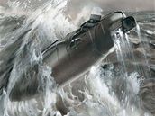 Dvacet tisíc mil pod mo�em (obálka knihy s ilustrací Zde�ka Buriana)