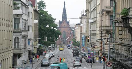 Husova ulice v Brn - stav ped rekonstrukcí
