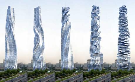 V Moskv a Dubaji by mly stát mrakodrapy s rotujícími podlaími