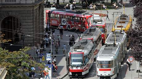 Stvka odbor v Brn: Tramvaje hodinu nejezdily