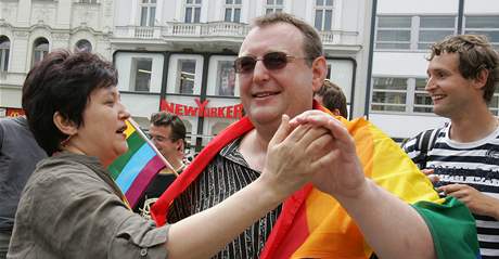 Jií Hromada a Damila Stehlíková na Queer Parade