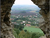 Pohled z  hradu Starý Jiín (Morava)