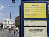Upozorn�ní na stávku brn�nského dopravního podniku