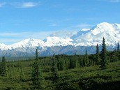 výhled na horu Mt. McKinley a pohoí v  Denali National Park - Alaska