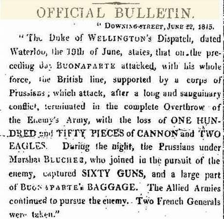 Archiv The Times: Bitva u Waterloo