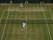 Wimbledon, finále: Roger Federer (blíe), Rafael Nadal