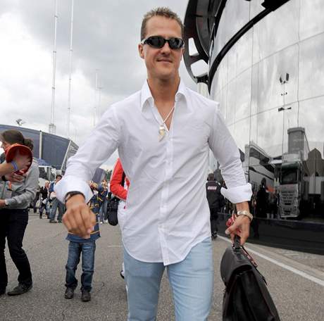 Michael Schumacher, ikona nmeckého závodní, na Hockenheimu.