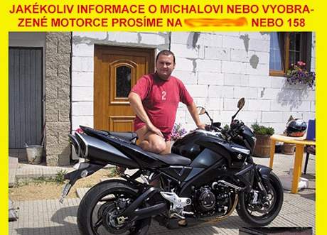 Informace o pátrání po Michalu Minkovi na www.motorkari.cz