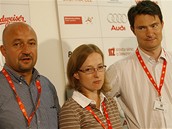 43. MFFKV - tiskovka Asociace producent v audiovizi - Petr Keller, Hana Uldrichov a Pavel Strnad