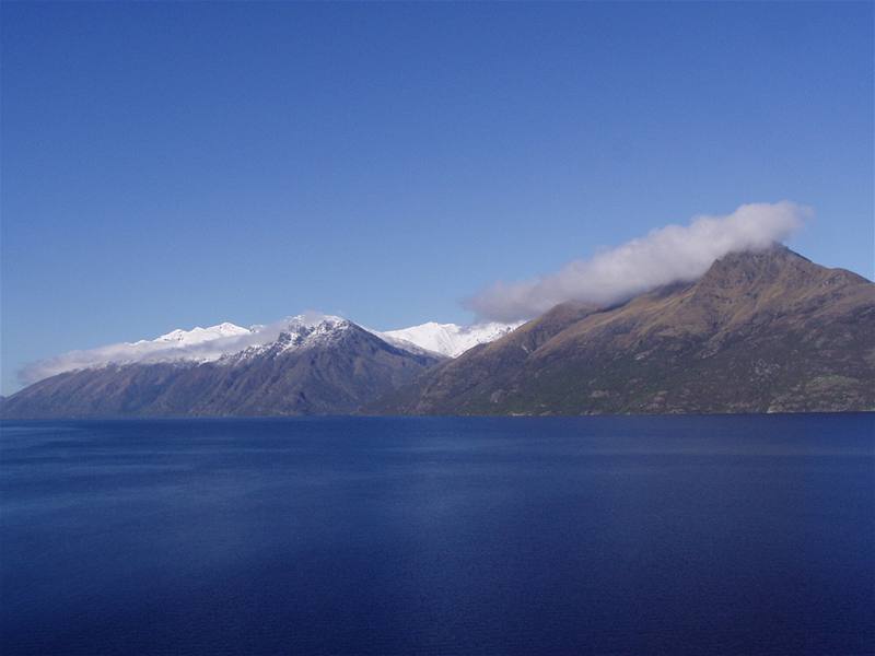 Pohled na pohoří u Queenstown, Nový Zéland