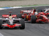 Velk cena Nmecka: Hamilton (vlevp), Massa, Kovalainen