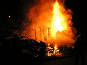 Po�ár okrasných ke�� v Boskovicích