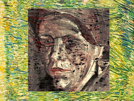 Portrét eny, který Van Gogh pemaloval obrazem Kvetoucí pastvina