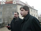 kastelán hradu Veveí Petr Fedor (vlevo) s primátorem Brna Romanem Onderkou