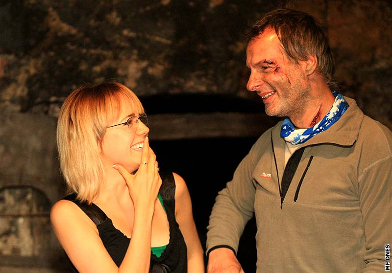 Natáení filmu Labyrint - Lucie Vondráková a Martin Zbroek