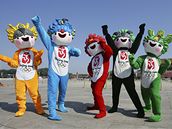 Olympijský Peking. Fuwa neboli panenky �t�stí, maskoti her.