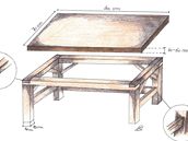 nákres výroby pracovního stolu