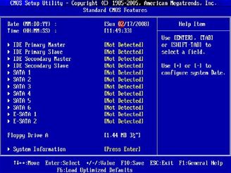 Standard CMOS Setup