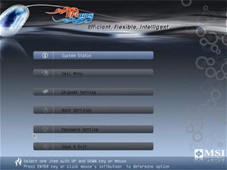 Hlavn menu EFI Bios