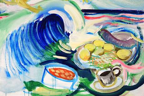 Vladimír Franz namaloval sedm pokrmů z jídelního lístku
