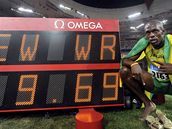 Usain Bolt ped tabulí se svtovým rekordem - Jamajský sprinter Usain Bolt ped...