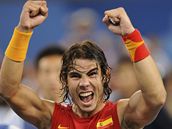 Rafael Nadal se raduje z olympijského triumfu