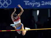Jelena Isinbajevová v olympijské kvalifikaci. 