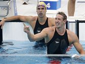 Bernard (vpravo), ampion na 100 m voln