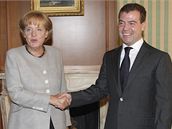 Angela Merkelová a Dmitrij Medvedv