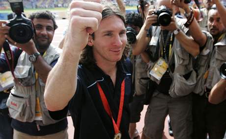 Lionel Messi se raduje z argentinského triumfu