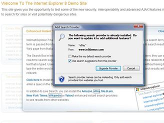 IE8 beta 2: eBay hledn