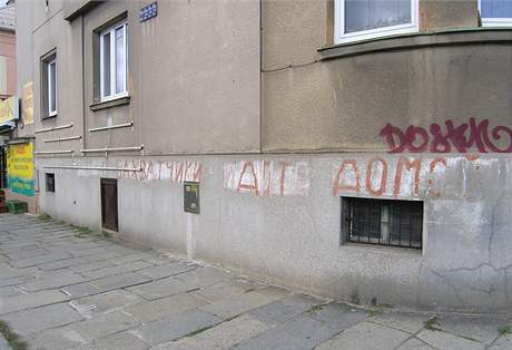 Čtyřicet let starý nápis z doby okupace, Plzeň