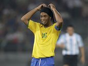 Zklamaný brazilský fotbalista Ronaldinho