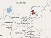 Mapa Kyrgystánu