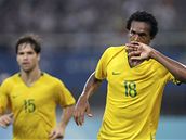 Brazílie - Belgie: brazilský útoník Jo slaví gól v zápase o tetí místo