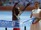 Vítz maratonu: Samuel Wansiru z Keni