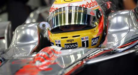 Lewis Hamilton pi tréninku ve Spa