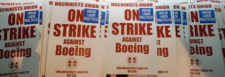 Stávka zamstnanc letecké spolenosti Boeing.