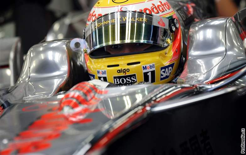 Lewis Hamilton pi tréninku ve Spa