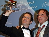 Mickie Rourke (vpravo) a reisér Darren Aronofsky, Benátky, 6. záí 2008