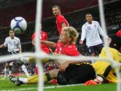 eská fotbalová reprezentace dostává gól