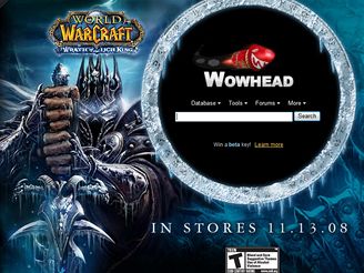 Wrath of Lich King - WoWhead reklama