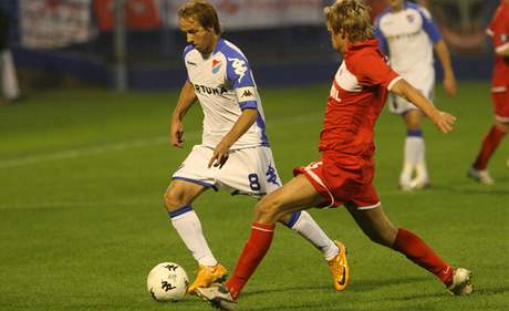 Ostrava - Spartak Moskva: Rudolf Otepka (vlevo) a Radoslav Ková