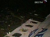 Televizní zábry nehody boeingu u Permu na Uralu