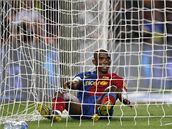 Samuel Eto�o, kamerunský kanonýr fotbalist� Barcelony, se proti Valladolidu blýskl �ty�mi góly.