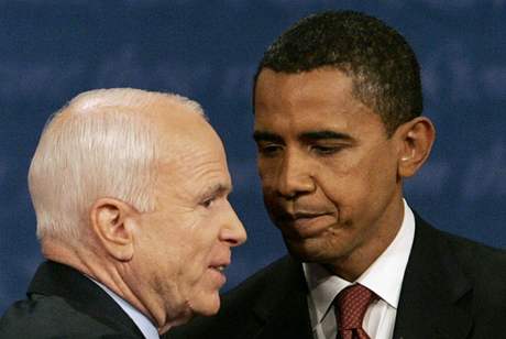 John McCain a Barack Obama v první televizní debat (26. záí 2008)